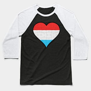 Luxembourgish Jigsaw Puzzle Heart Design - Gift for Luxembourgish With Luxembourg Roots Baseball T-Shirt